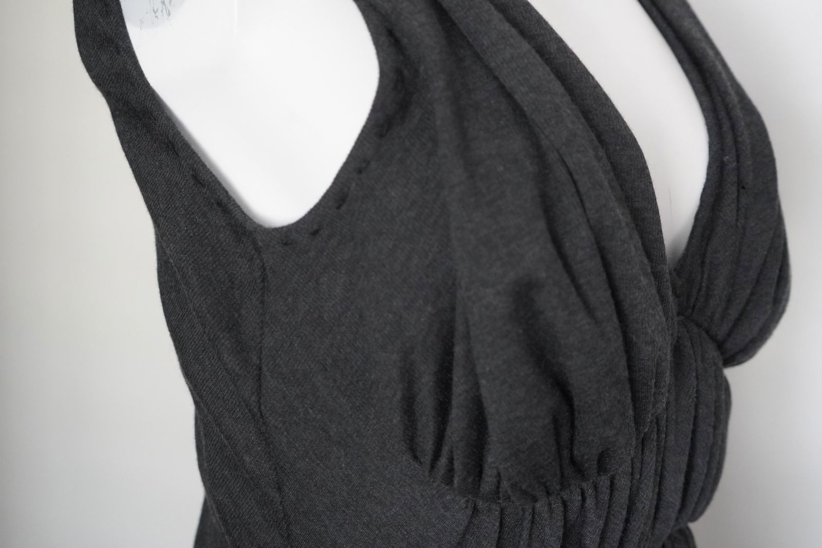 Rosas Charcoal V-Neck Midi Dress - 19