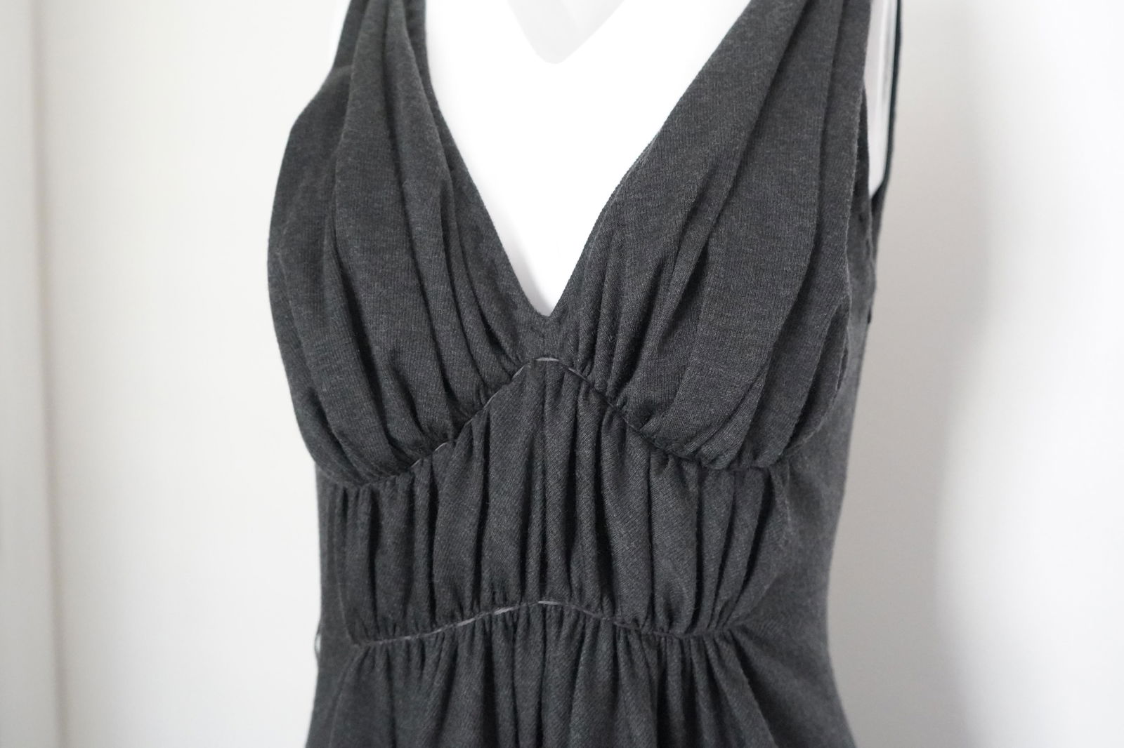 Rosas Charcoal V-Neck Midi Dress - 9