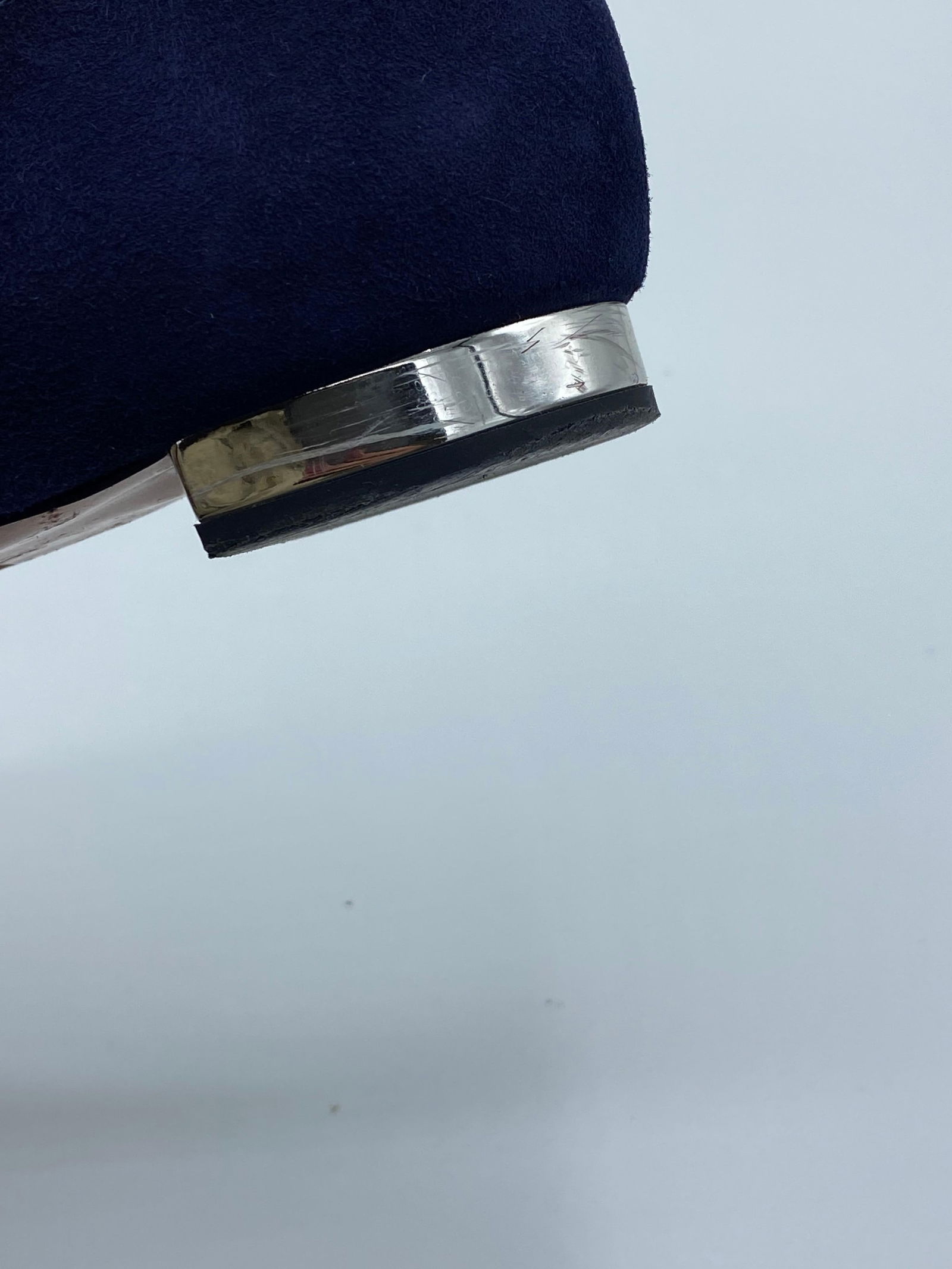 Aquazzura Firenze Rockstar Navy Suede Pointed Toe Flats, Size 39 - 14