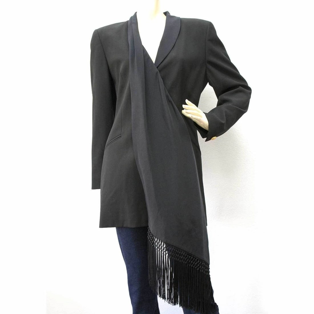BNWT - Authentic Escada Couture Silk Scarf Maxi Wool Jacket -sz 36 (1 of 9)
