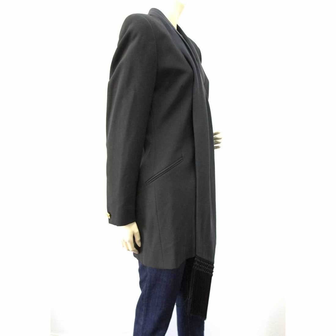 BNWT - Authentic Escada Couture Silk Scarf Maxi Wool Jacket -sz 36 - 3