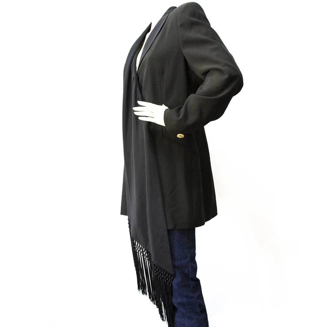 BNWT - Authentic Escada Couture Silk Scarf Maxi Wool Jacket -sz 36 - 4