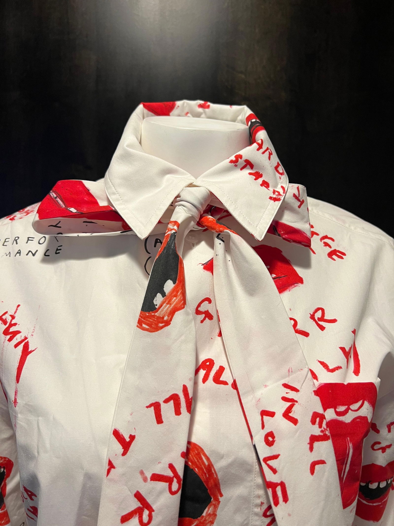 Meryll Rogge White and Red Button Down Shirt, Size 38 - 13