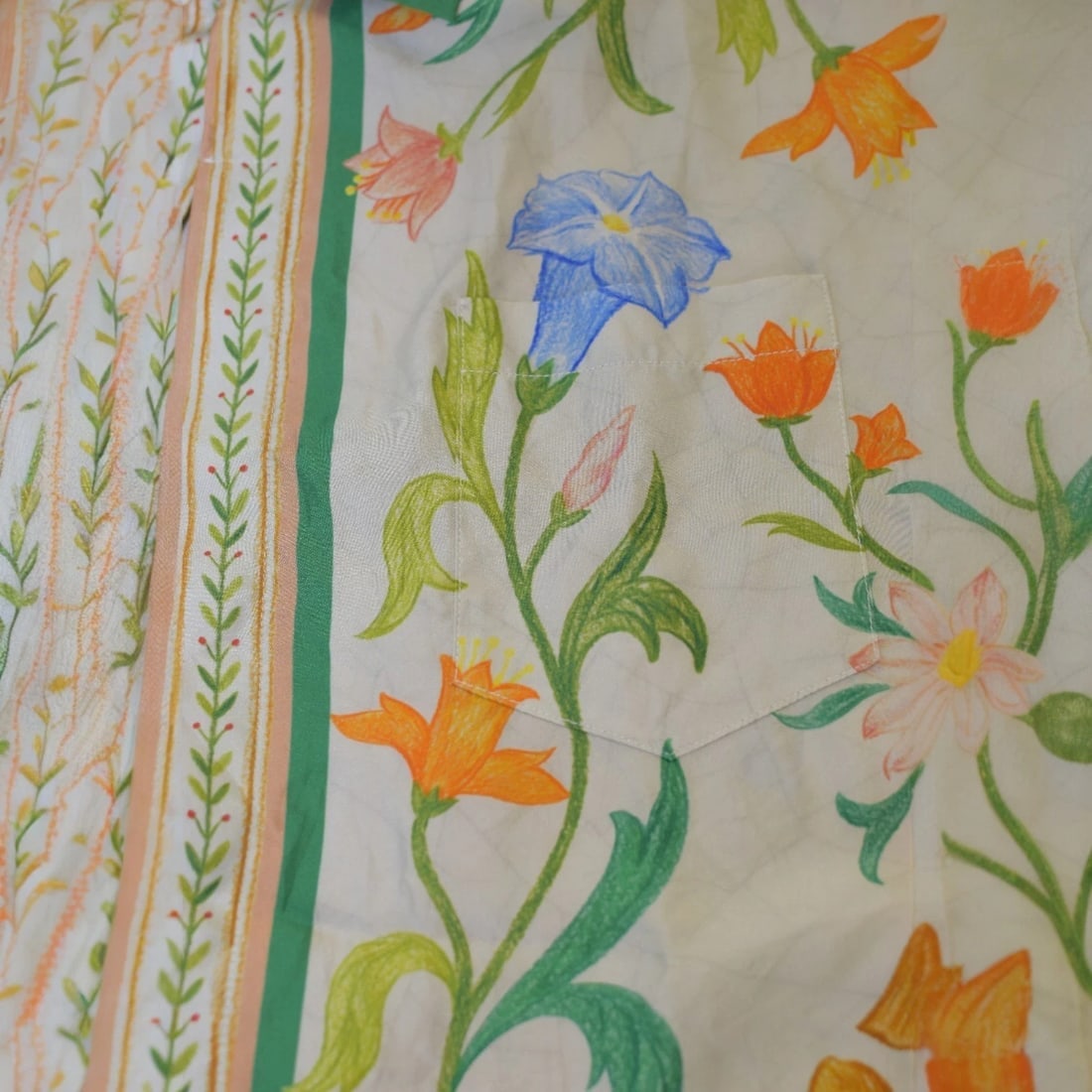 Casablanca Tennis Club Floral Silk Shirt L Made in Italy Short Sleeve Botanical - 10