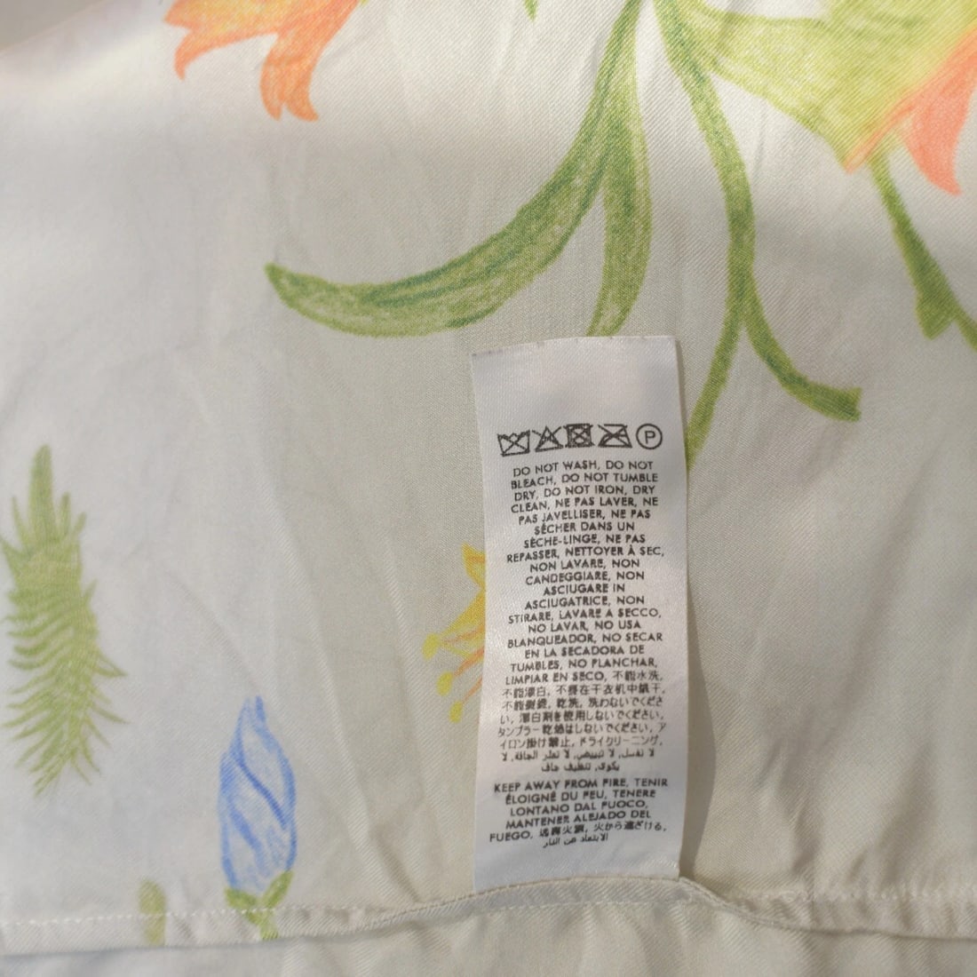 Casablanca Tennis Club Floral Silk Shirt L Made in Italy Short Sleeve Botanical - 7