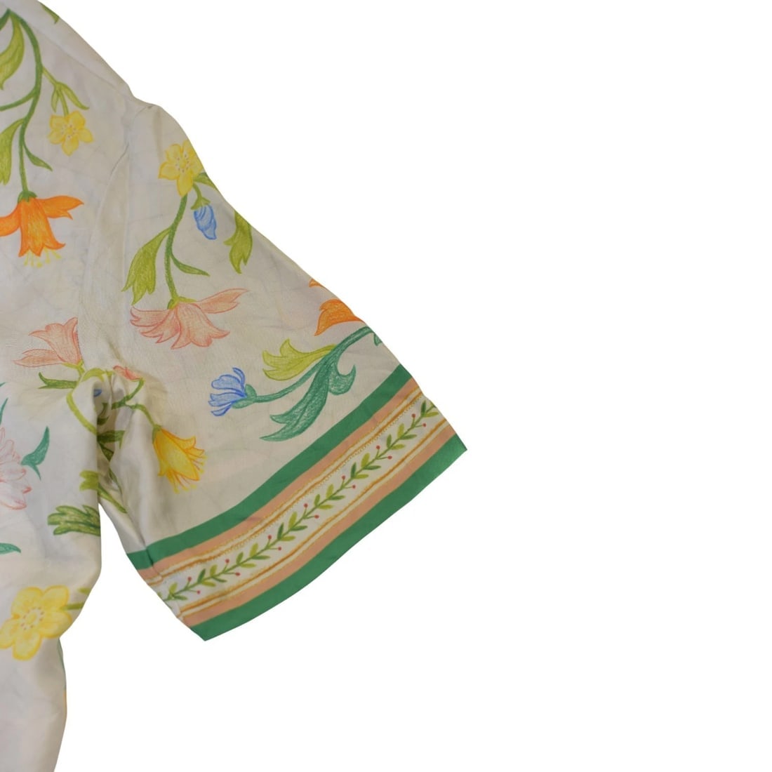 Casablanca Tennis Club Floral Silk Shirt L Made in Italy Short Sleeve Botanical - 8