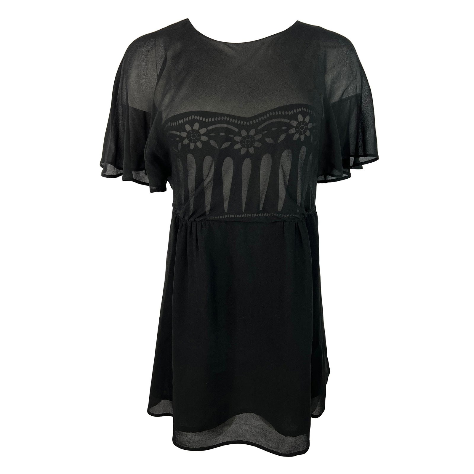 See by Chloe Black and White Silk Tunic Dres, Size 2 - 15