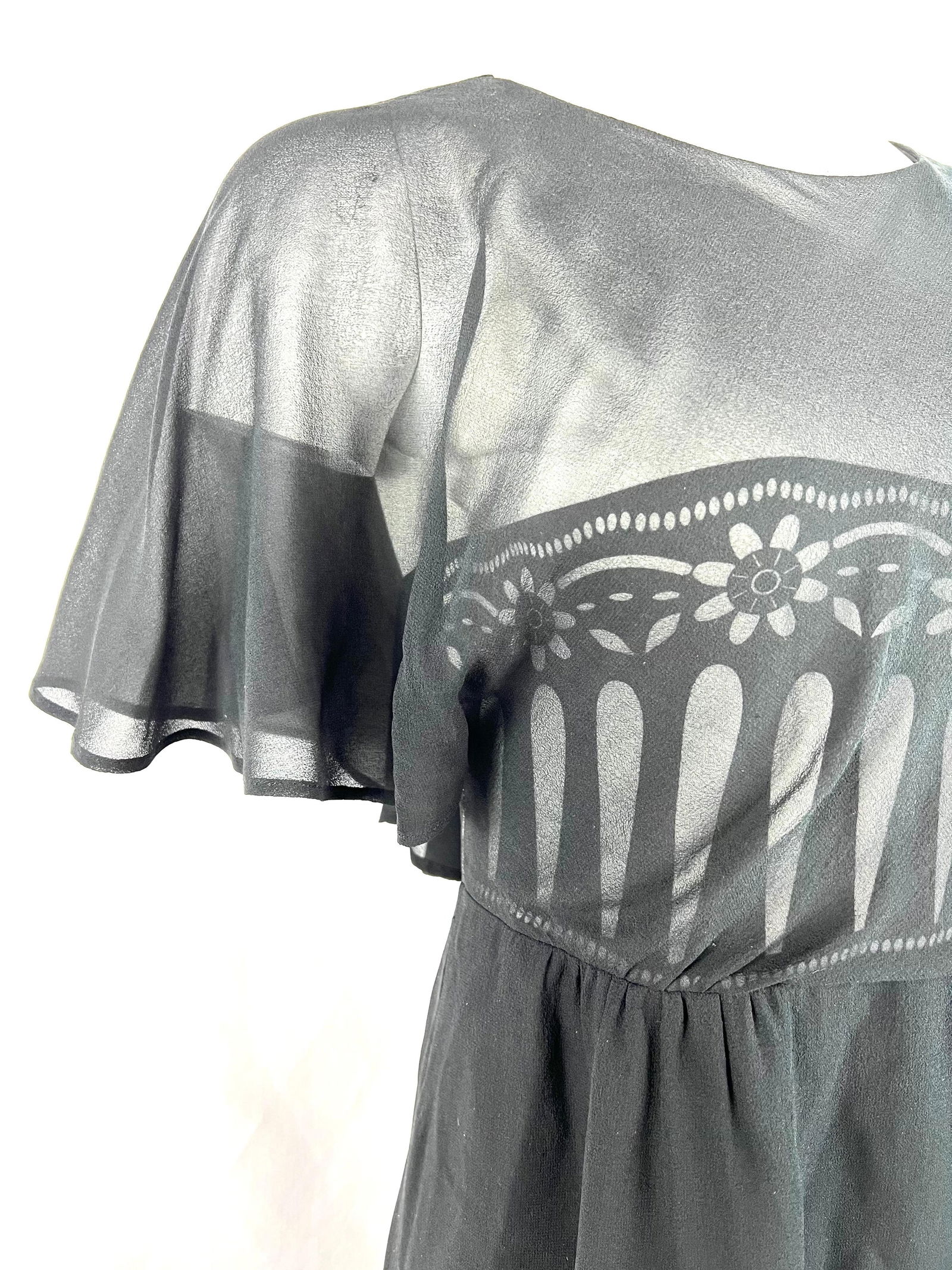 See by Chloe Black and White Silk Tunic Dres, Size 2 - 8