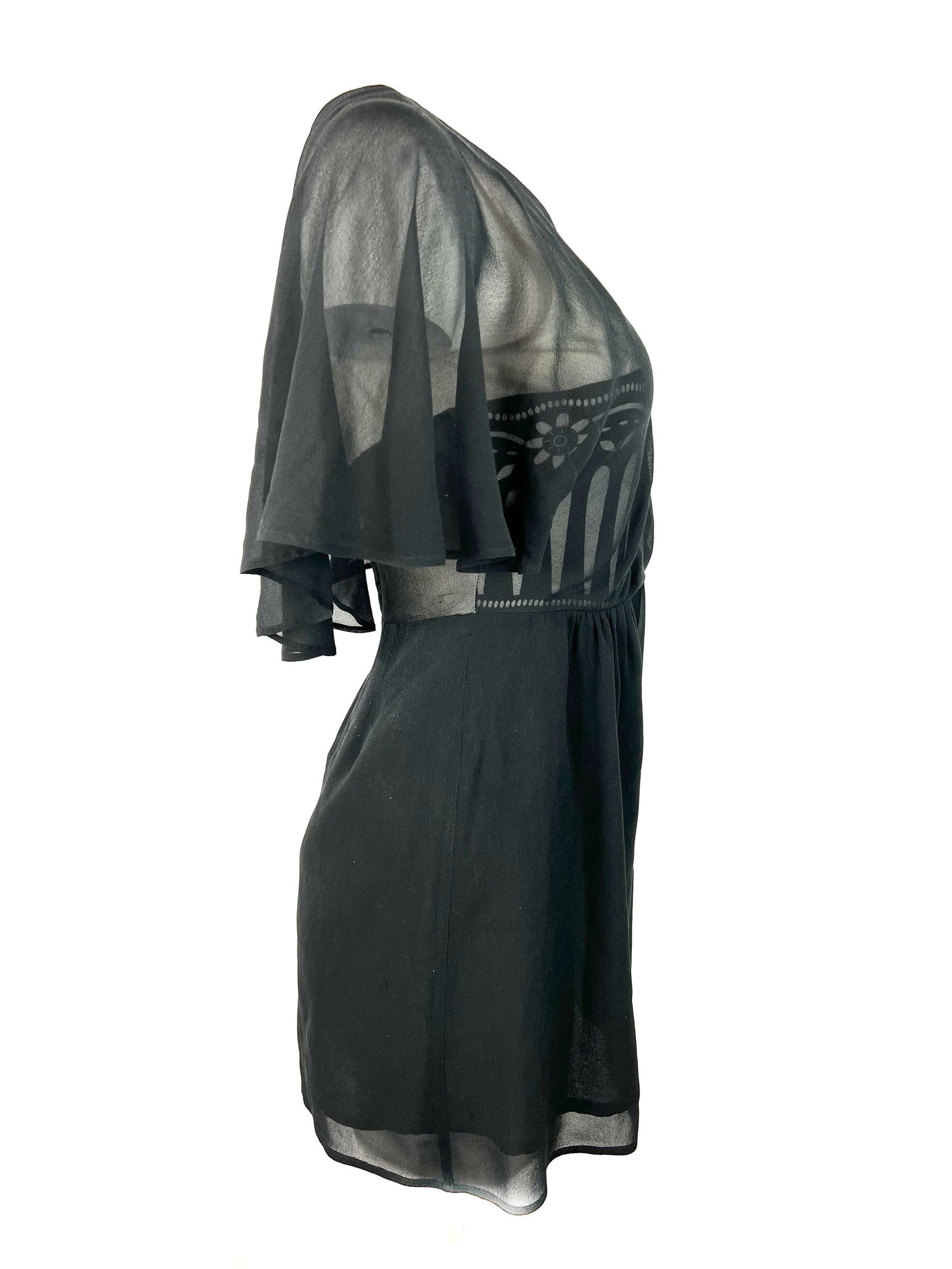 See by Chloe Black and White Silk Tunic Dres, Size 2 - 9