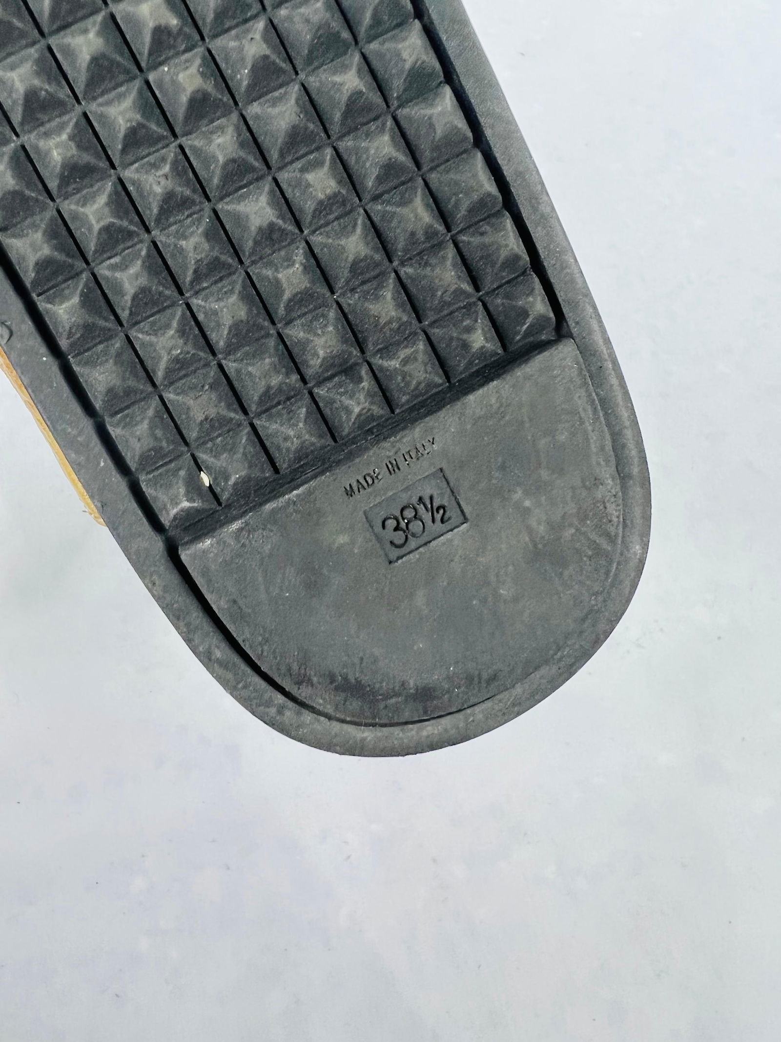 Fendi Gold Edition Leather Flat Sandals, Size 38.5 - 5