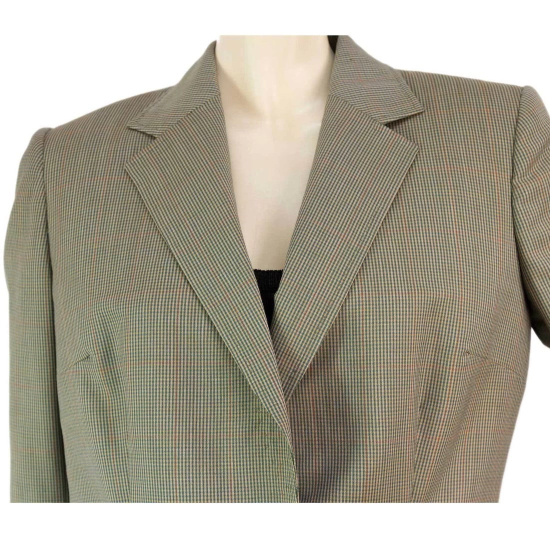 Tailor Made khaki Green Checked Jacket Blazer Pants Trousers Suit - 6