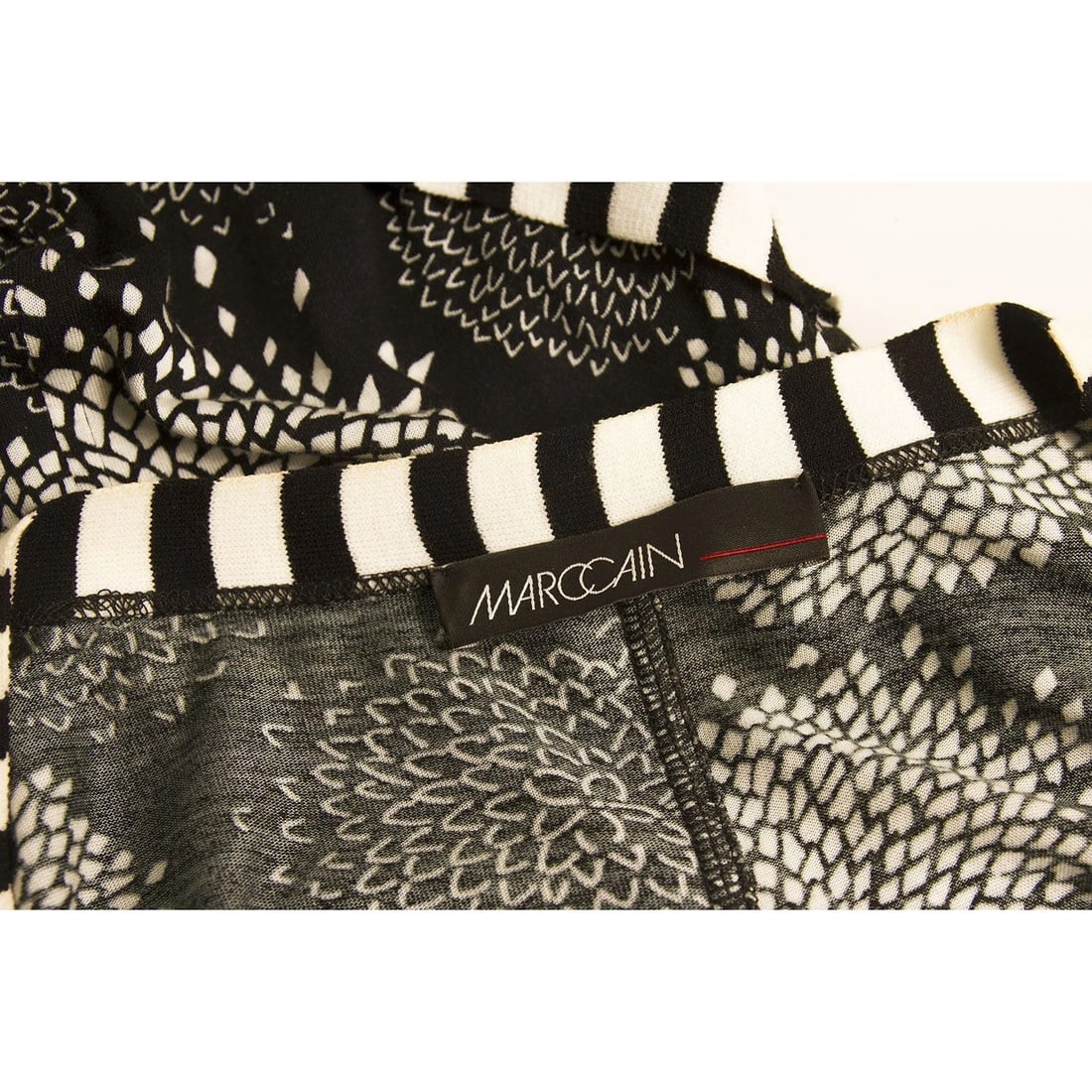 Marc Cain Floral Printed Black Gray Viscose V neck Dress- Sz 3 - 5