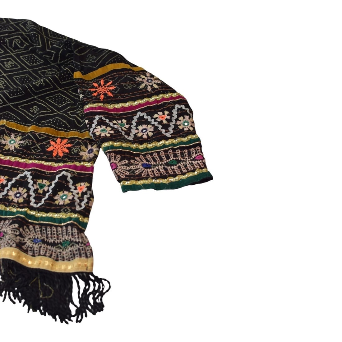 Ruby Yaya Embroidered Boho Kimono Black Jacket – One Size – 100% Cotton - 5