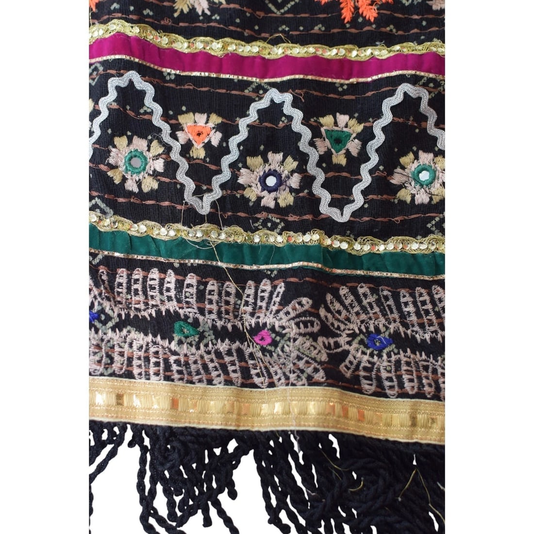 Ruby Yaya Embroidered Boho Kimono Black Jacket – One Size – 100% Cotton - 6