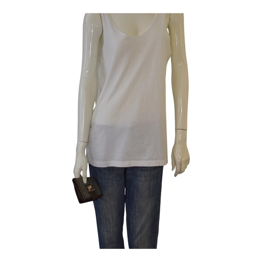 Giangranco Ferre Khaki Leather & Fabric Wallet Gold hardware Medium Envelope - 17