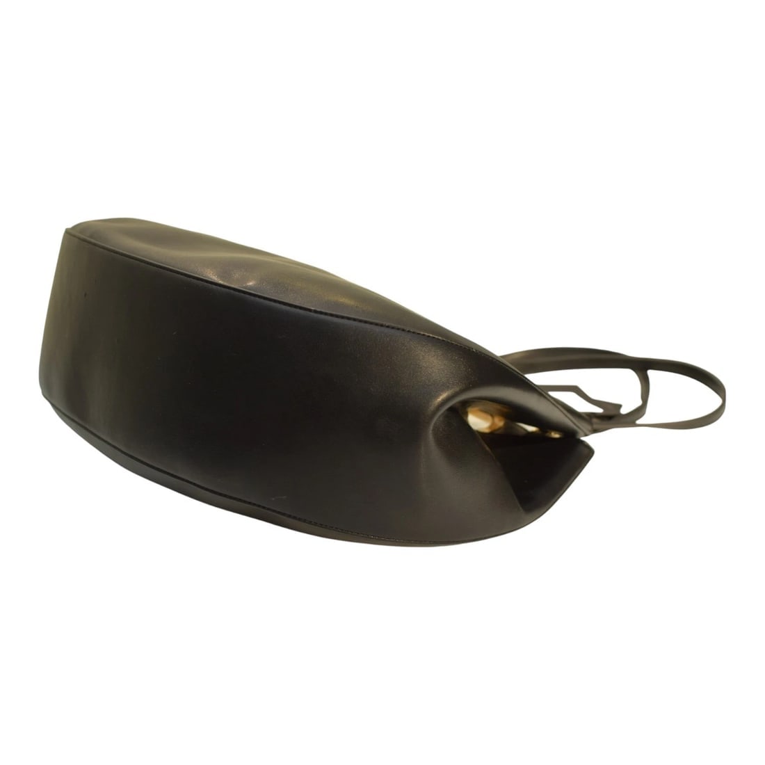 Twinset Milano shopper 'Lila' Oval T handle Black Leather Tote Bag Gold hardware - 10