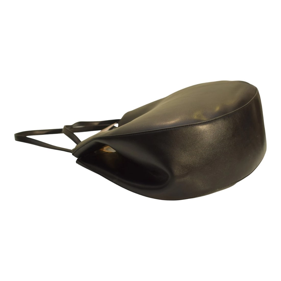 Twinset Milano shopper 'Lila' Oval T handle Black Leather Tote Bag Gold hardware - 11