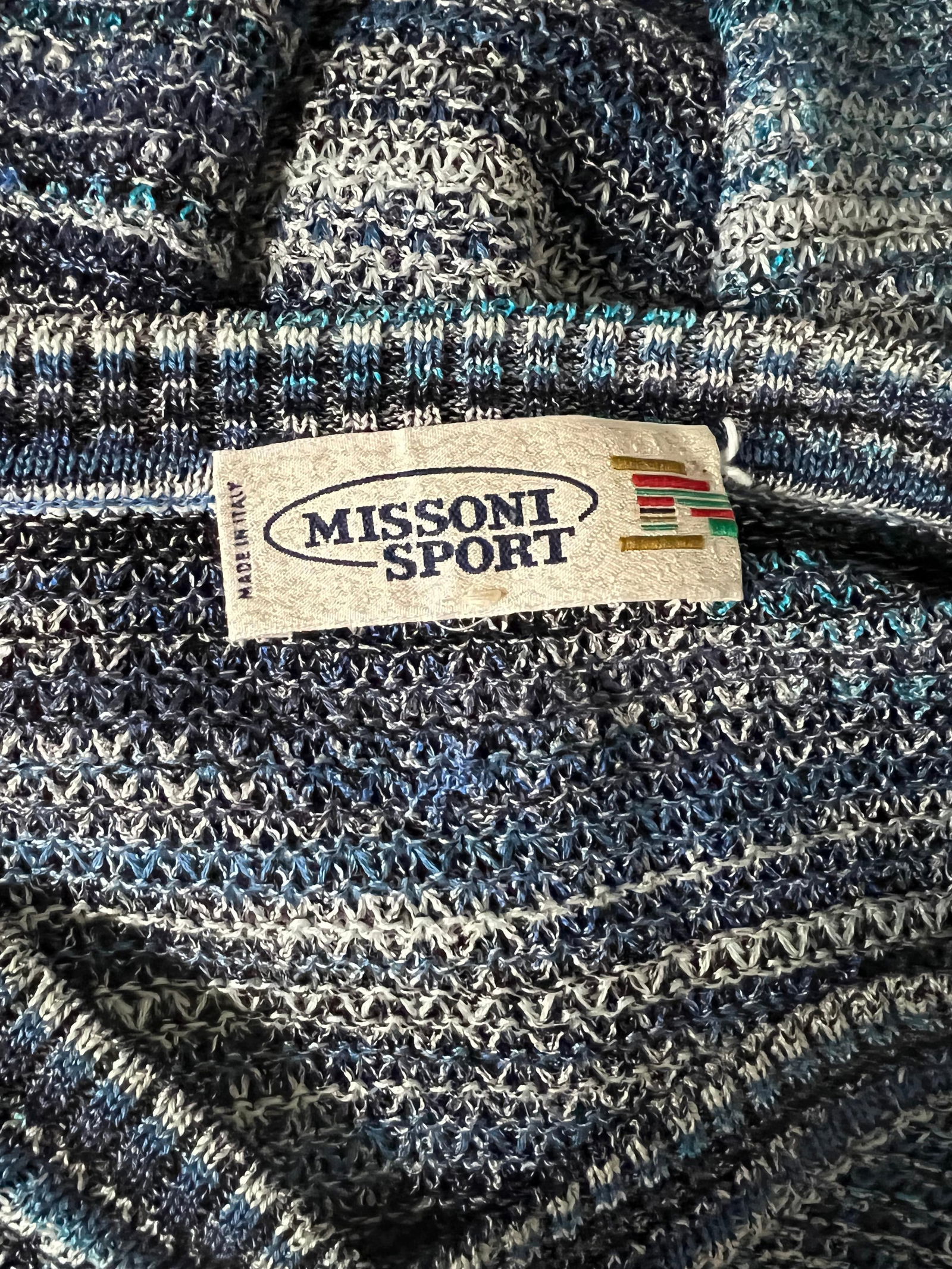 Vintage Missoni Sport Blue Knit Sweater - 6