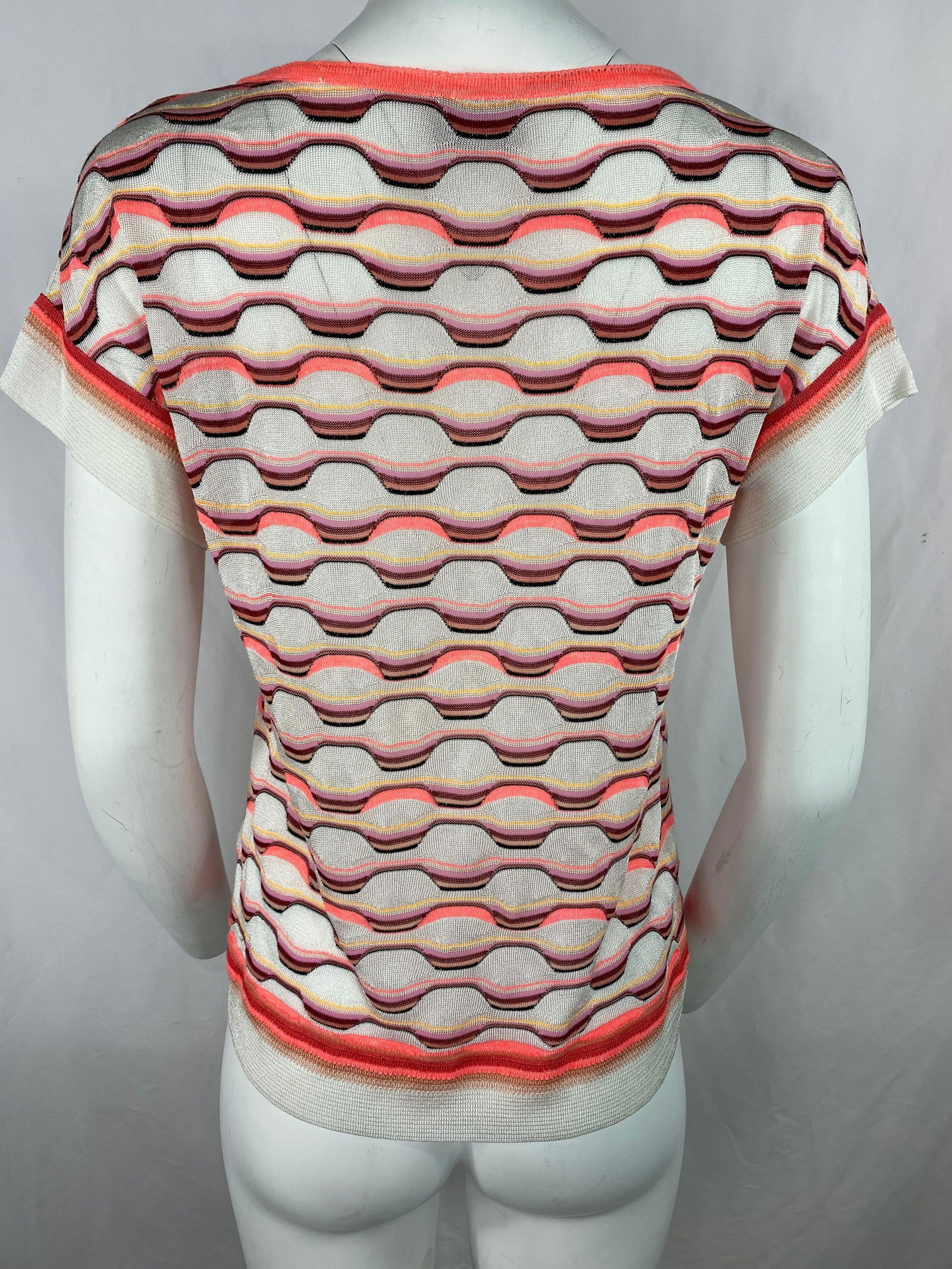 Vintage Missoni White and Orange T- Shirt Top - 11