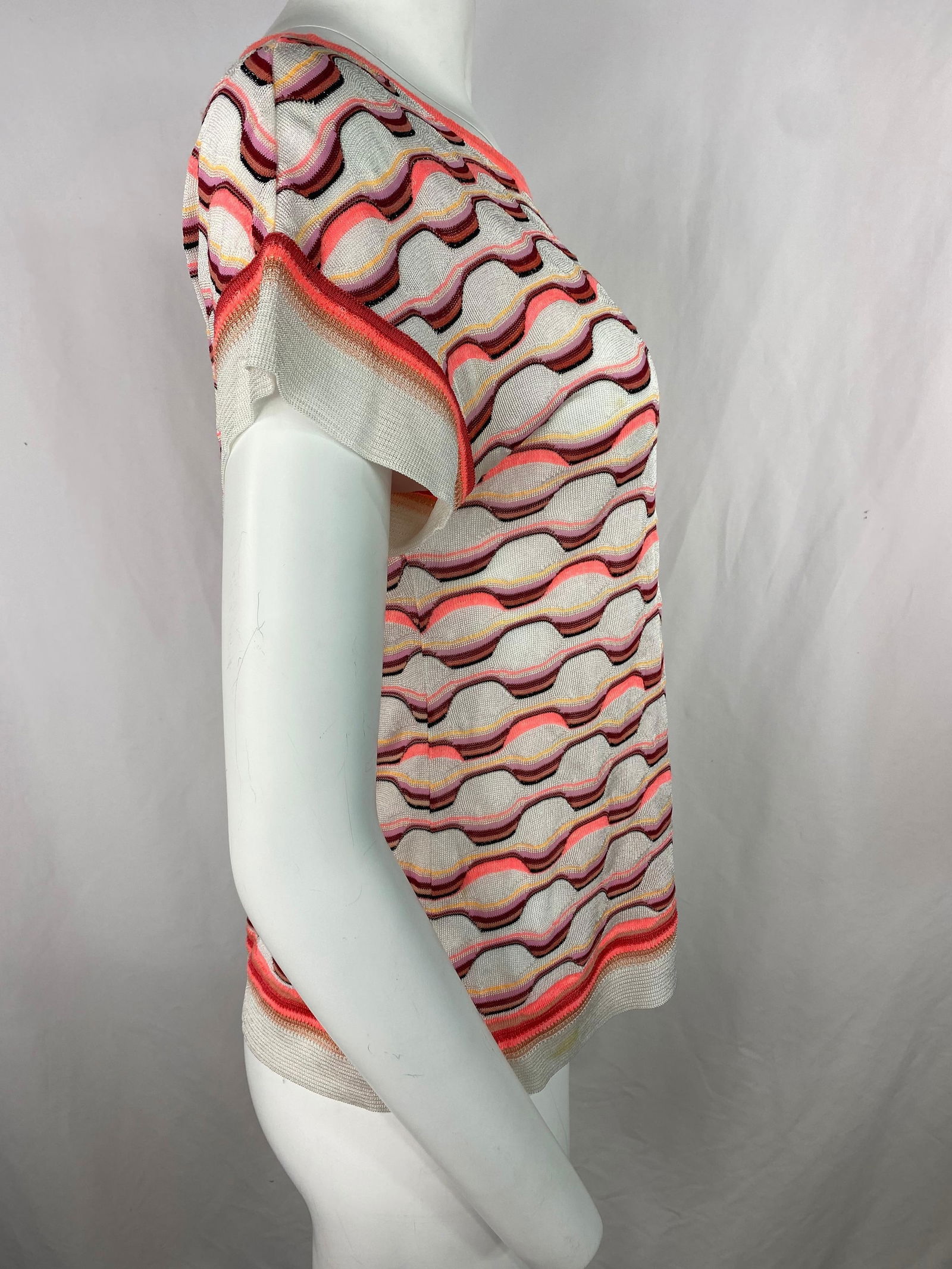 Vintage Missoni White and Orange T- Shirt Top - 20