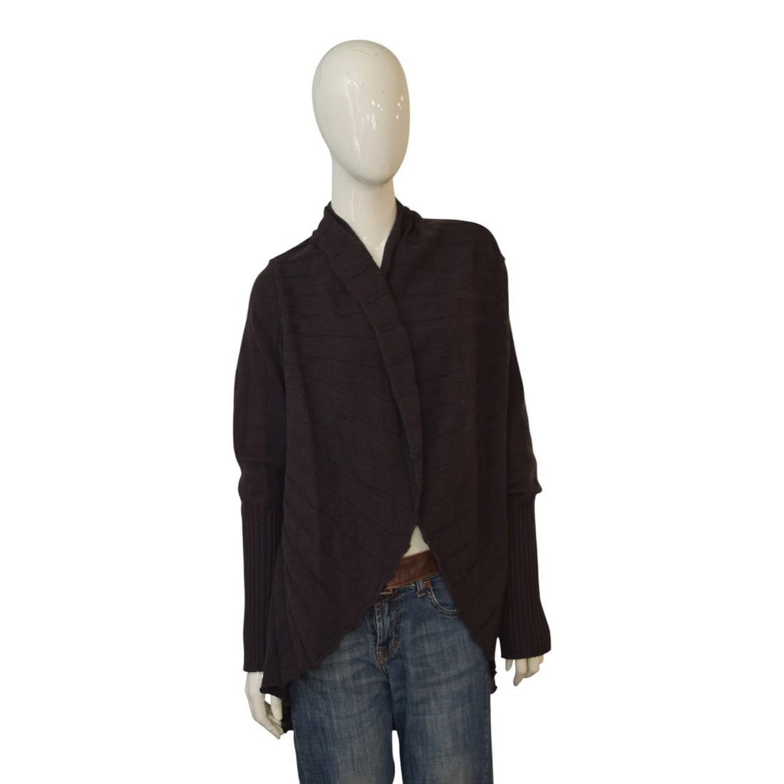 LIU JO Virgin Wool Brown Open-Front Cardigan – Made in Italy – Size IT 46 (M-L): Title:LIU JO Virgin Wool Brown Open-Front Cardigan – Made in Italy – Size IT 46 (M-L)Description:Roberto Cavalli Black Gray Fur Silver Shine Knit Cardigan Cardi Jacket sz M LIU JO Virgin