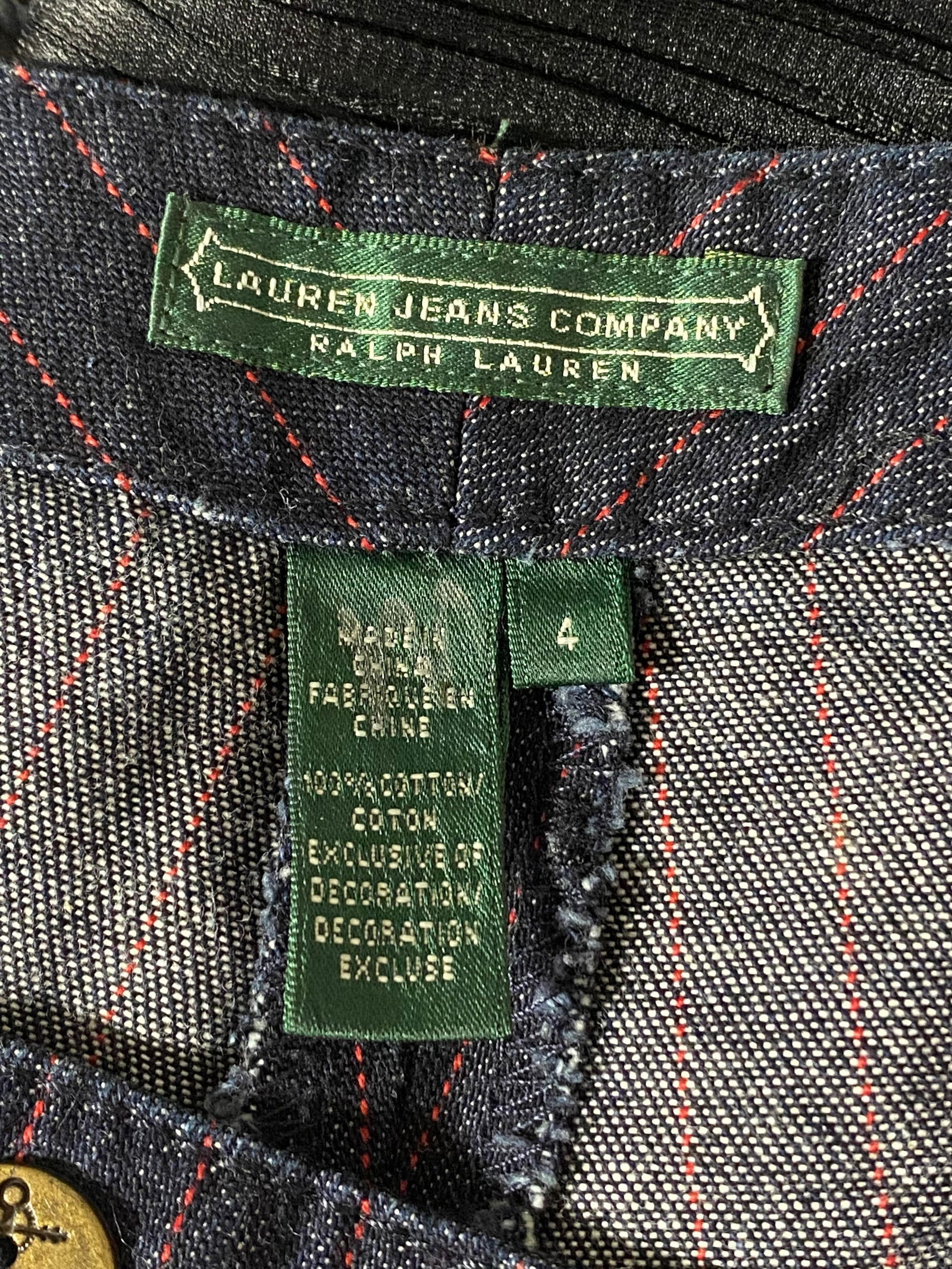 Lauren Jeans Company Ralph Lauren Dark Blue Straight Jeans, Size 4 - 6