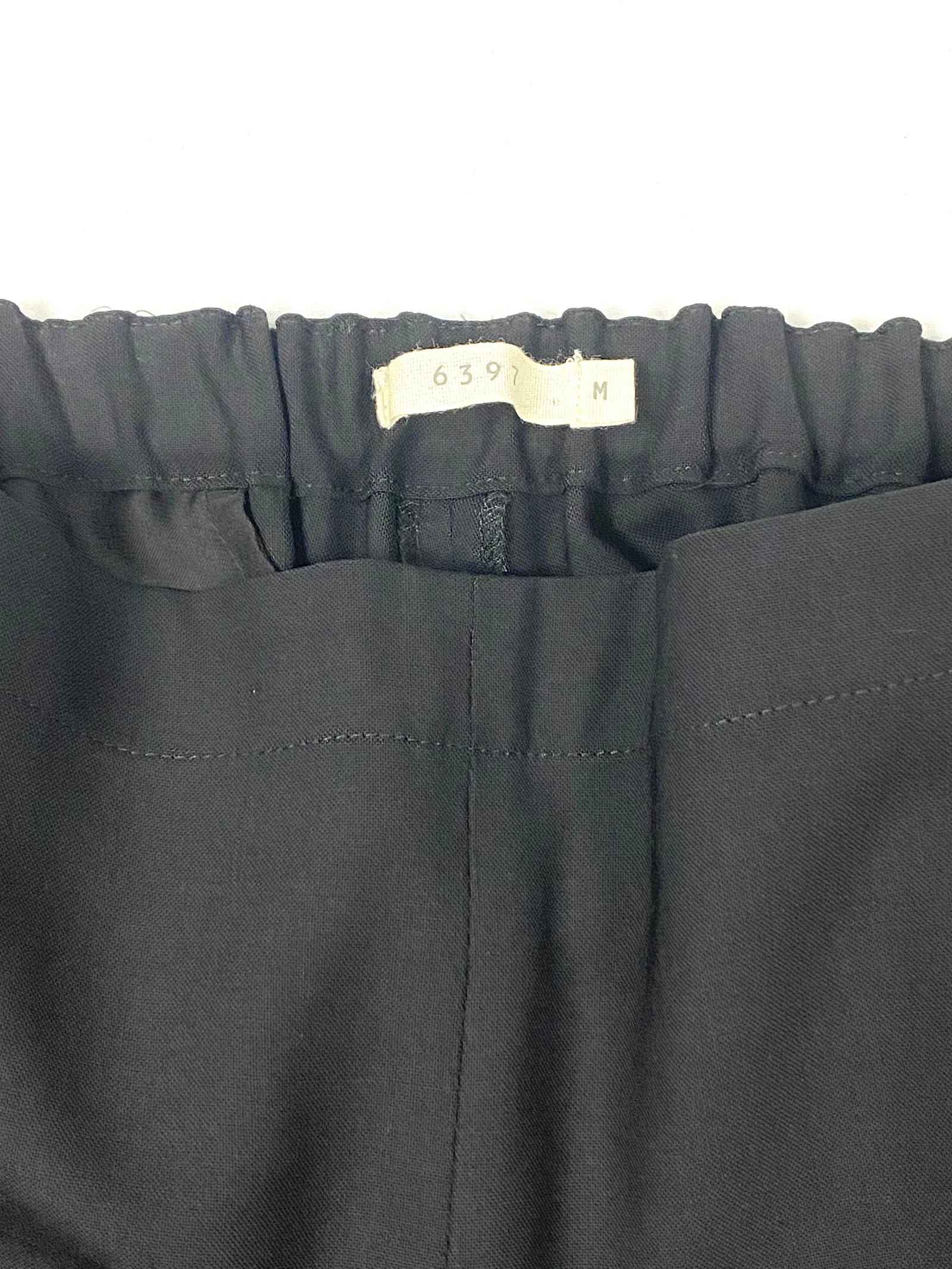 6397 Black Wool Trousers Pants, Size Medium - 15