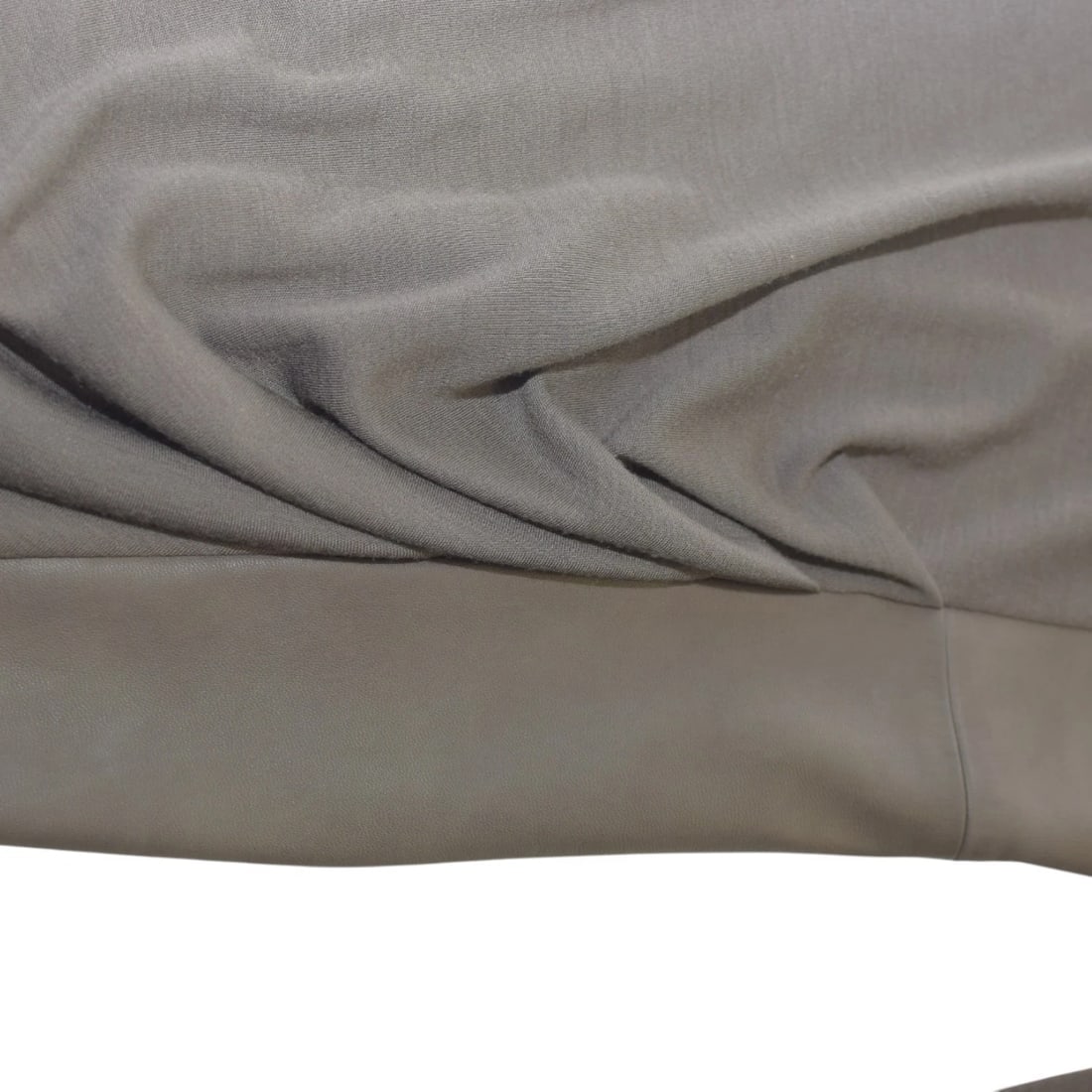 Joseph Taupe Wool & Leather Panel Bodycon Longsleeve Draped Dress – Size 36 - 4