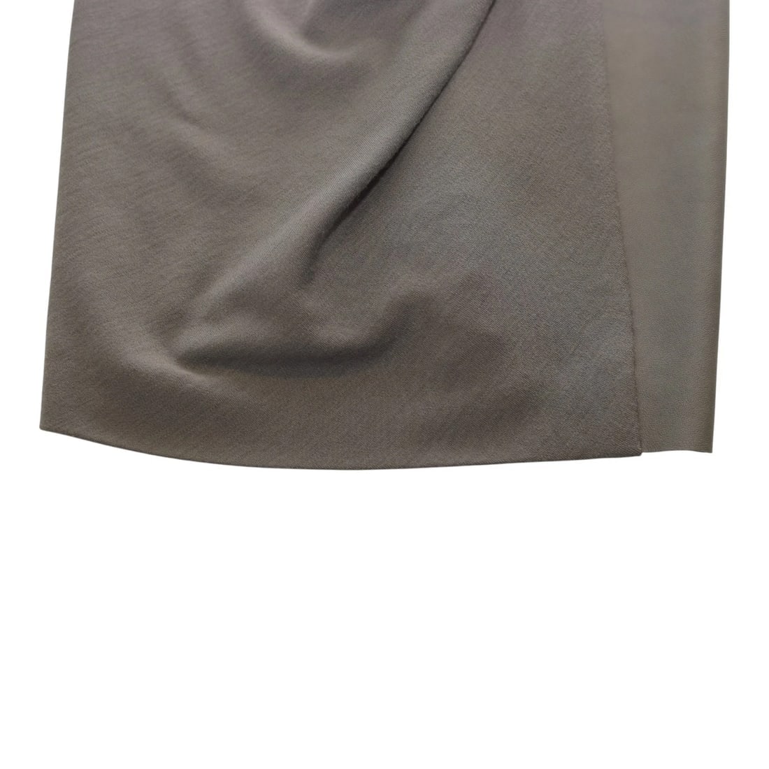 Joseph Taupe Wool & Leather Panel Bodycon Longsleeve Draped Dress – Size 36 - 5