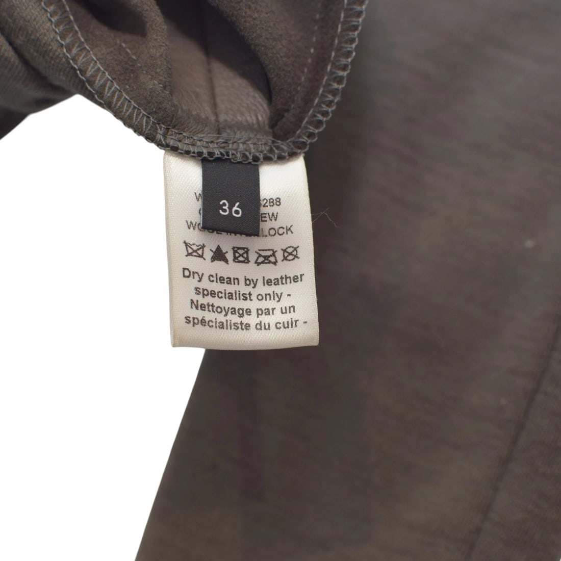 Joseph Taupe Wool & Leather Panel Bodycon Longsleeve Draped Dress – Size 36 - 8