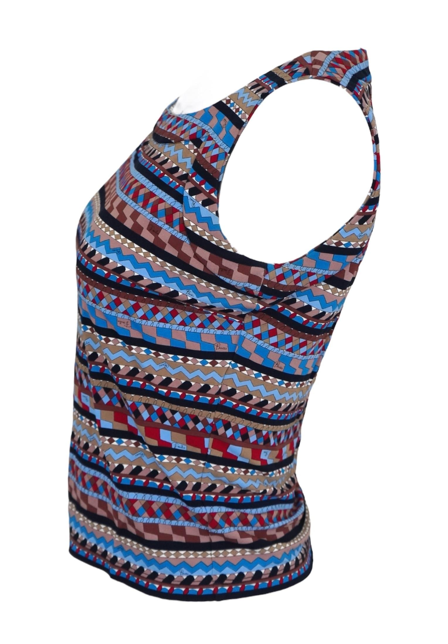 Emilio Pucci Geometric Tank Top sz US 10 - 18