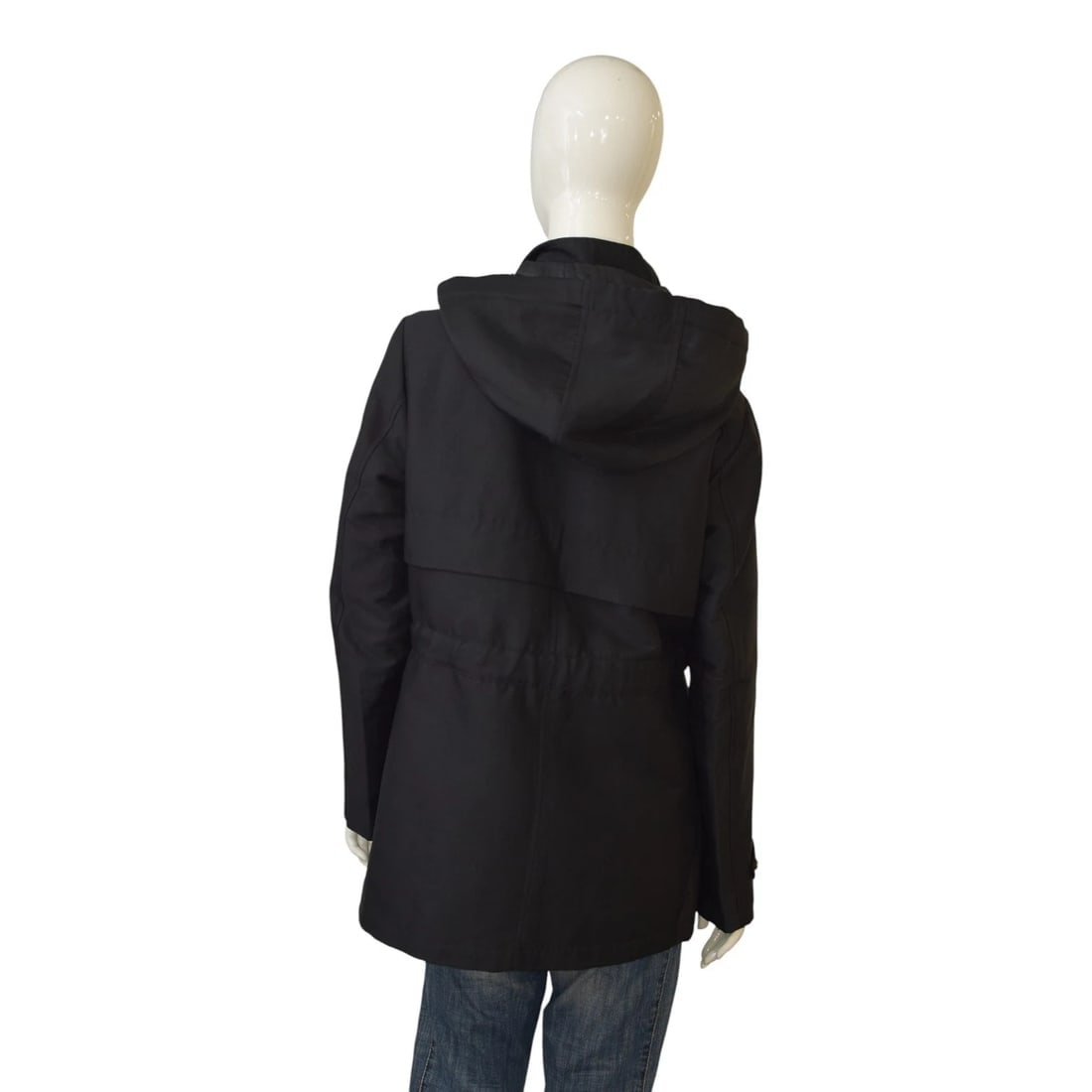 Ralph Lauren Black Hooded Parka Jacket Gold Hardware Size M Lauren series Belted - 2