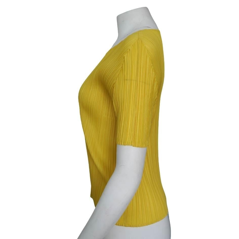 Issey Miyake Pleats Please Yellow Pleated Top - 10