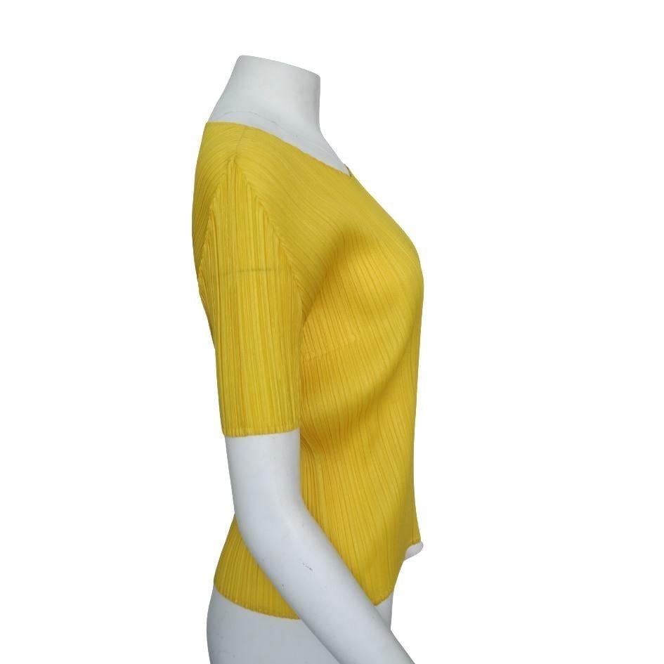 Issey Miyake Pleats Please Yellow Pleated Top - 14