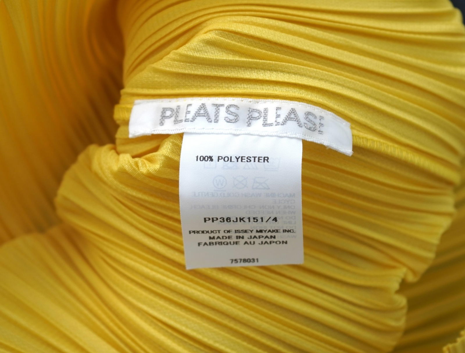 Issey Miyake Pleats Please Yellow Pleated Top - 18