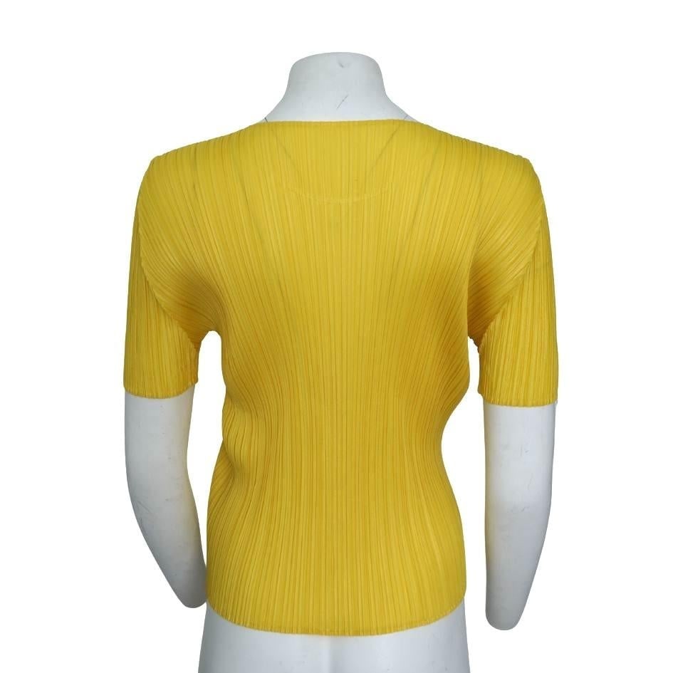 Issey Miyake Pleats Please Yellow Pleated Top - 9