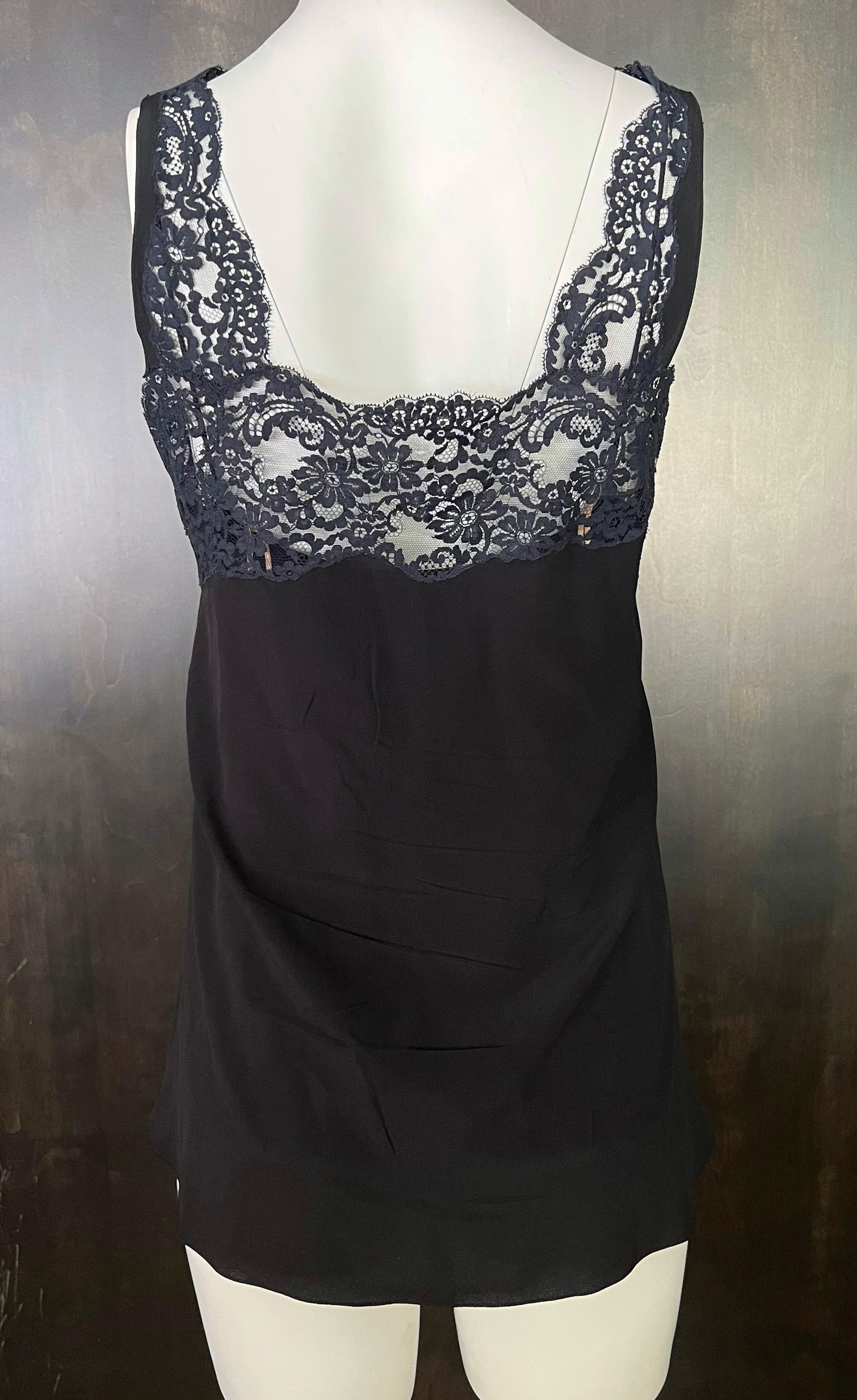 Chloe Navy and Black Tank Top Blouse, Size 38 - 8