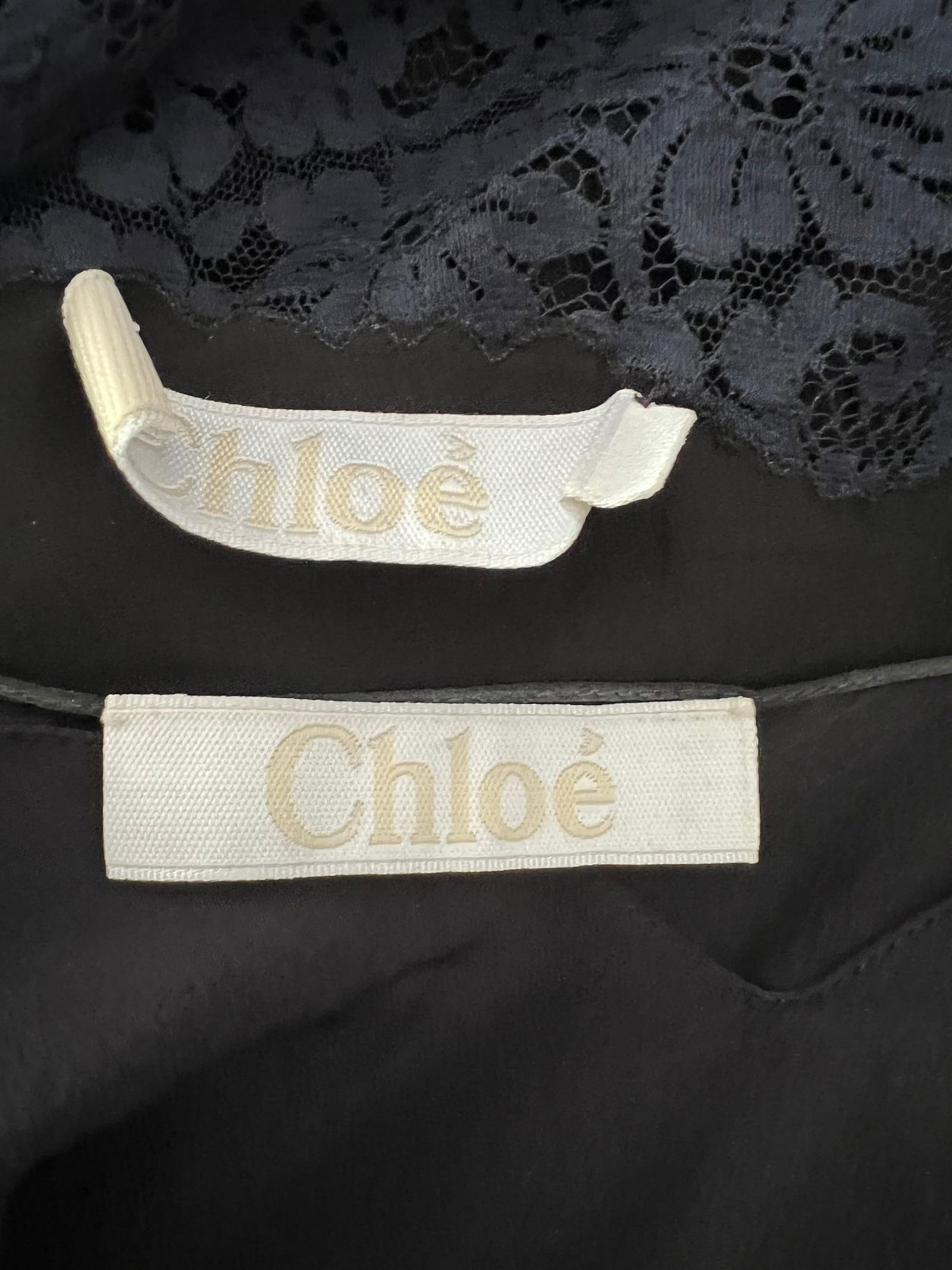 Chloe Navy and Black Tank Top Blouse, Size 38 - 11