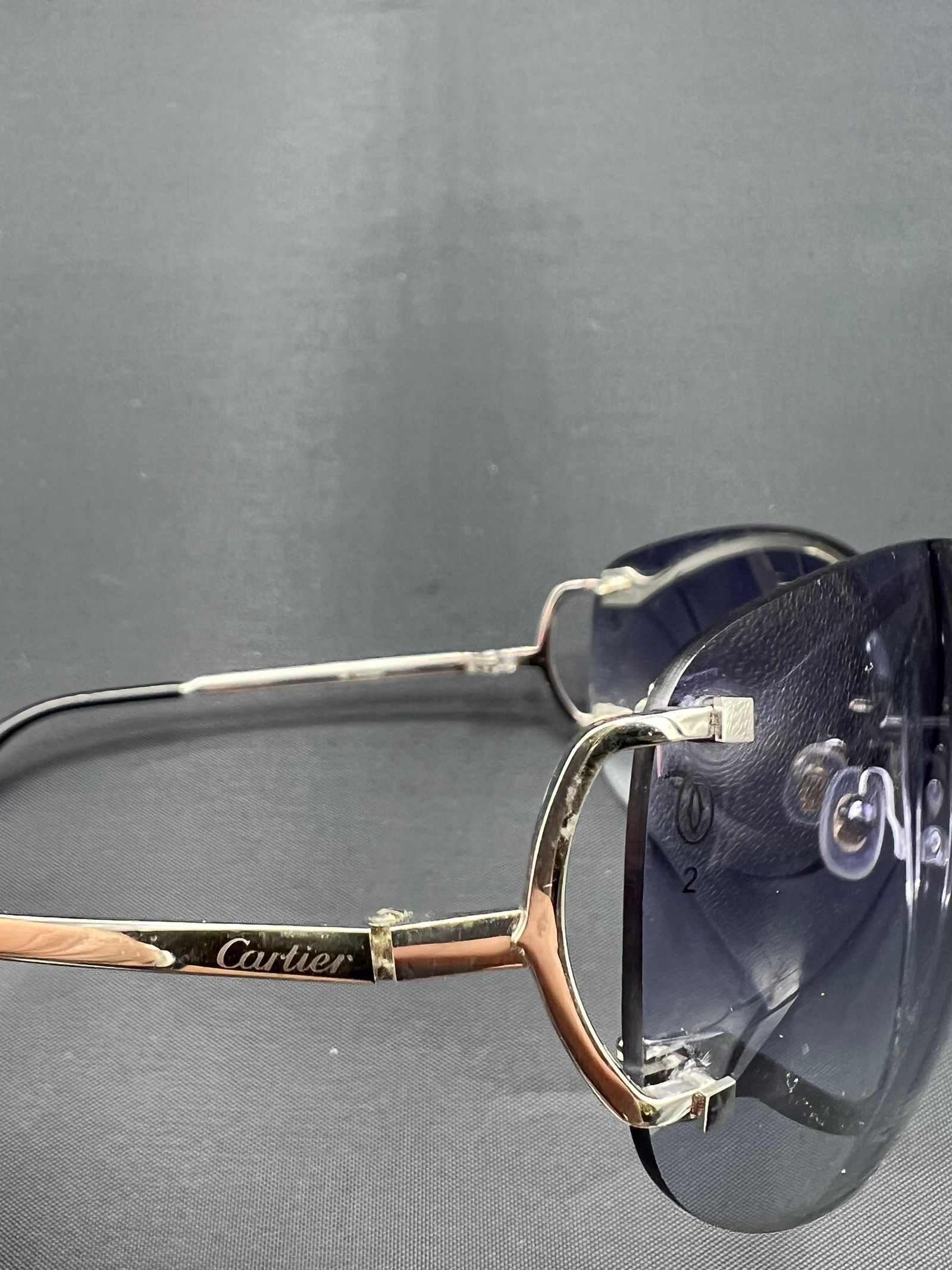 Vintage Cartier Paris Oval Sunglasses w/ Case - 6