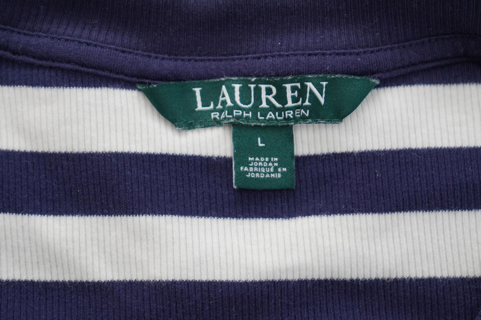 Ralph Lauren Navy & White Striped Long Sleeve Top - 15
