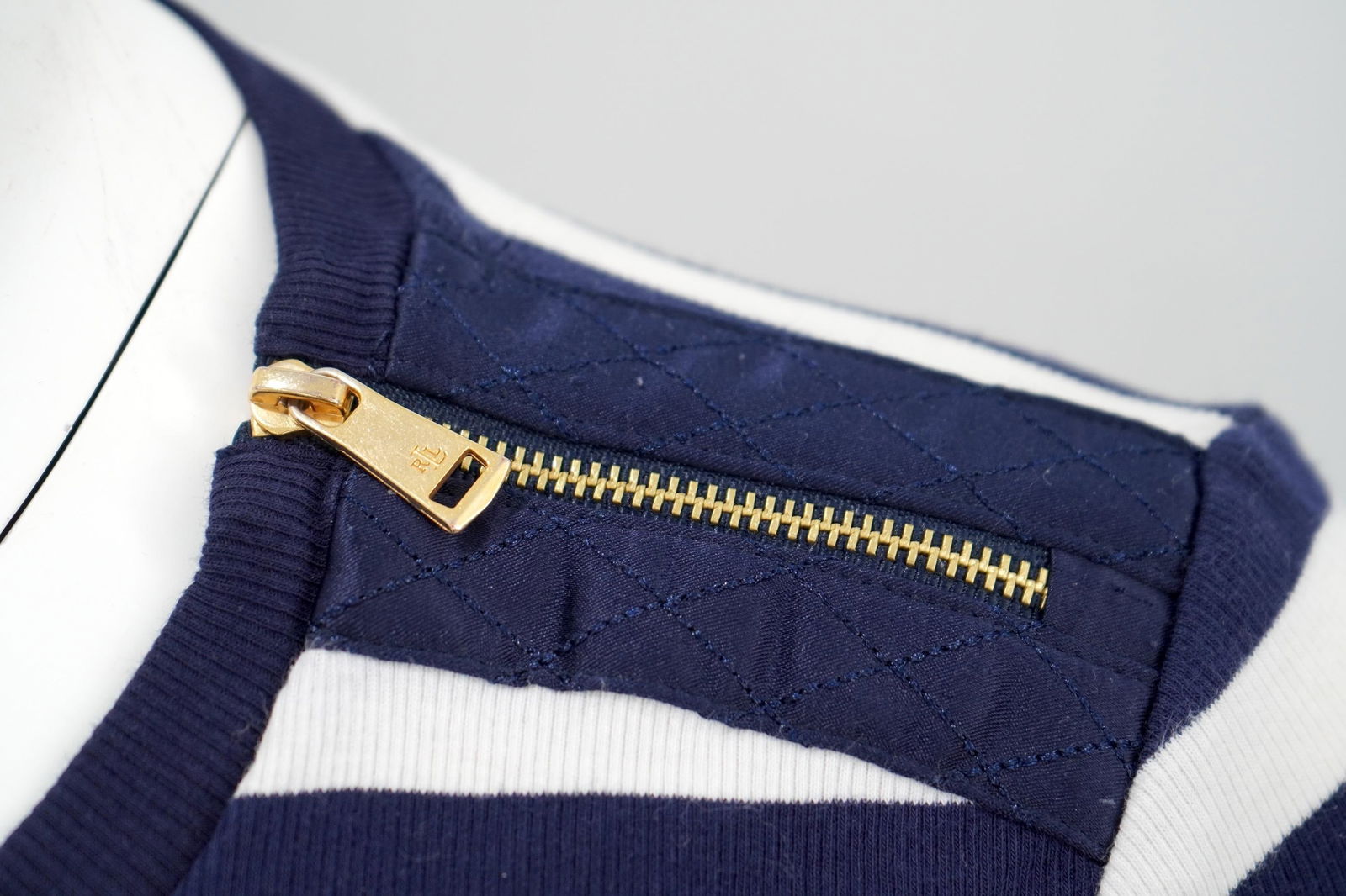 Ralph Lauren Navy & White Striped Long Sleeve Top - 3