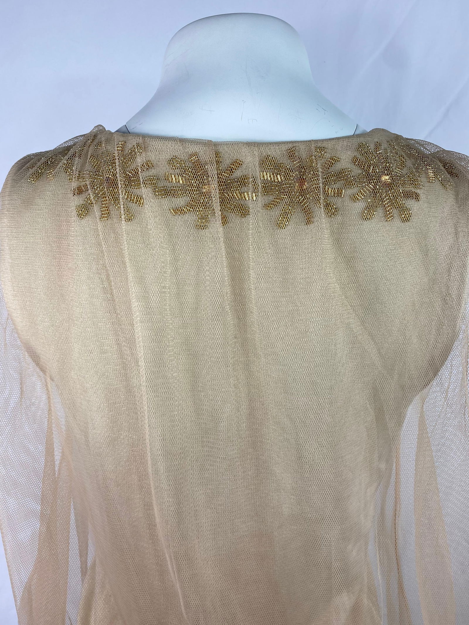 3.1 Phillip Lim Beige Knit and Tulle Vest Blouse Top, Size Small - 3