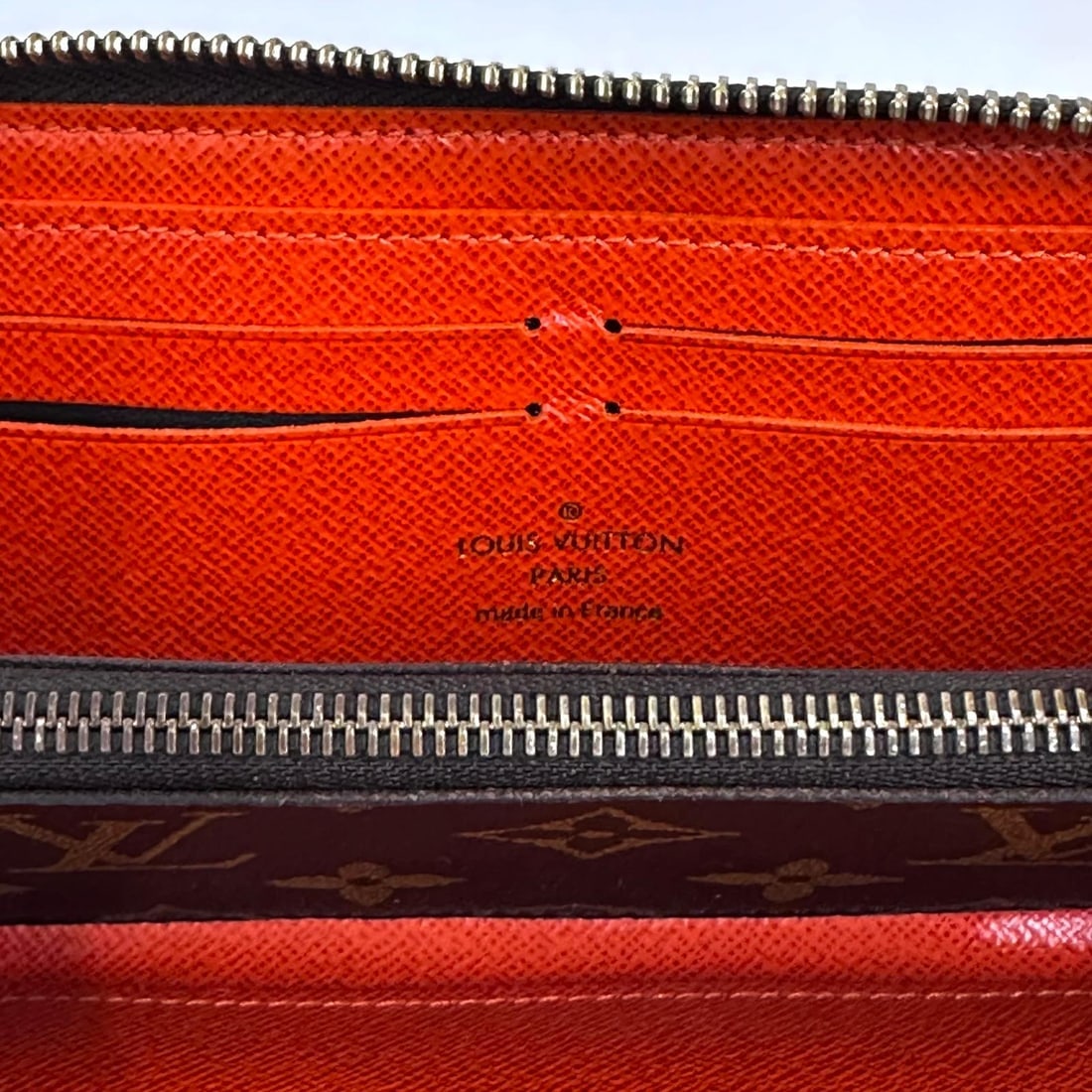LOUIS VUITTON Zippé Clémence wallet in Monogram canvas and orange - 10