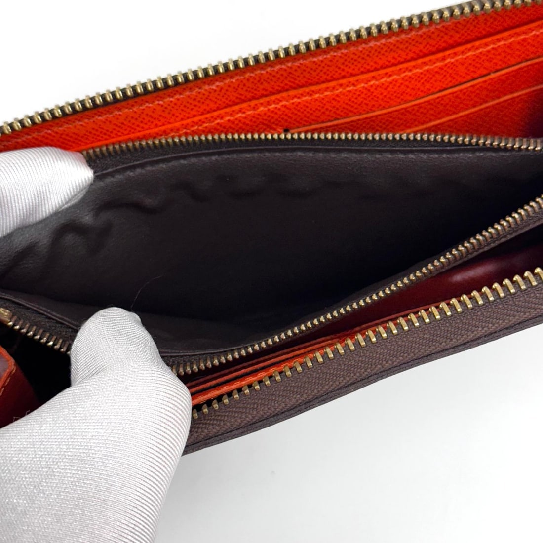 LOUIS VUITTON Zippé Clémence wallet in Monogram canvas and orange - 13