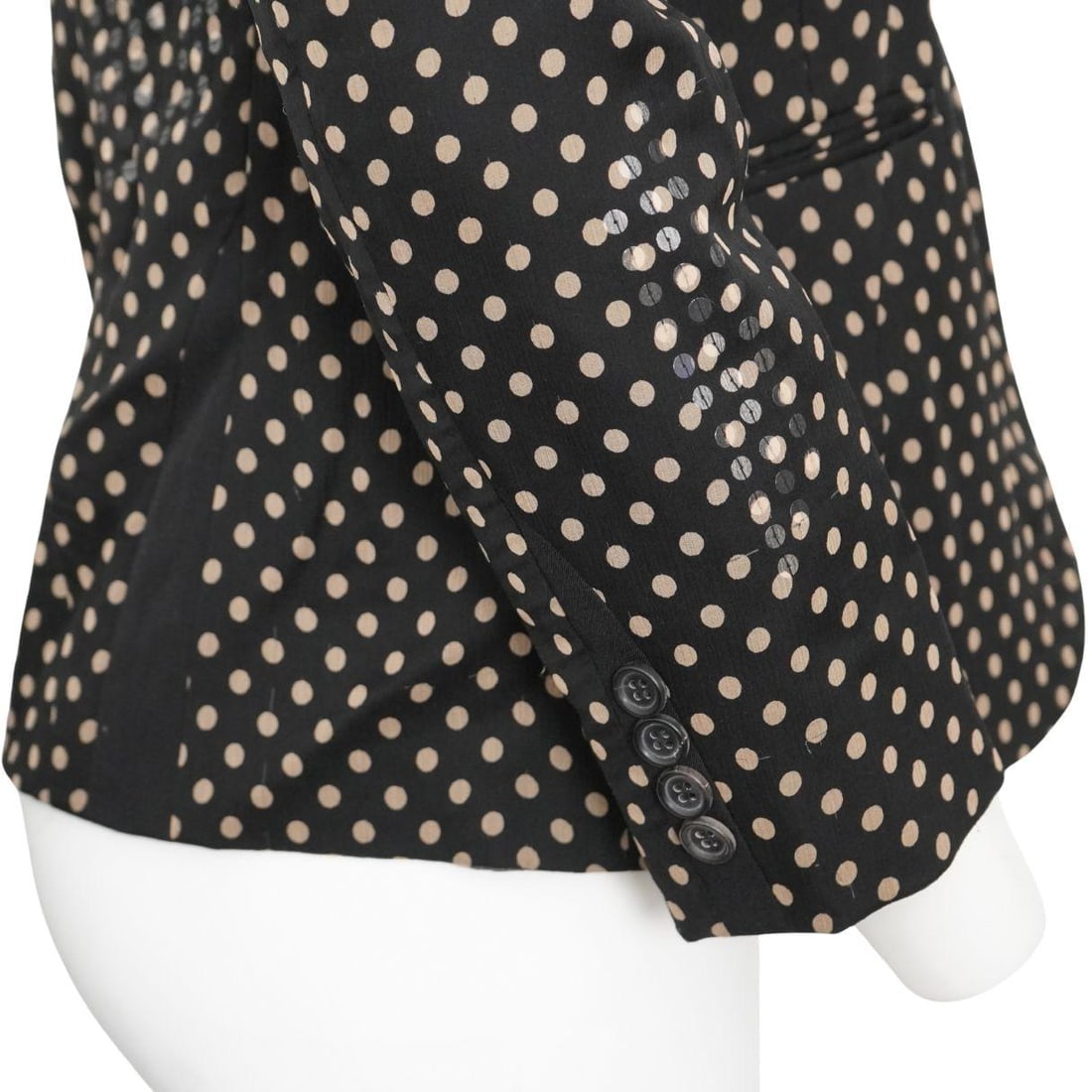 Issey Miyake Wool Silk Polka Dot Sequins Black Blazer sz 4 - 13