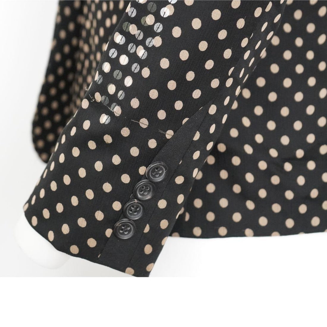 Issey Miyake Wool Silk Polka Dot Sequins Black Blazer sz 4 - 5