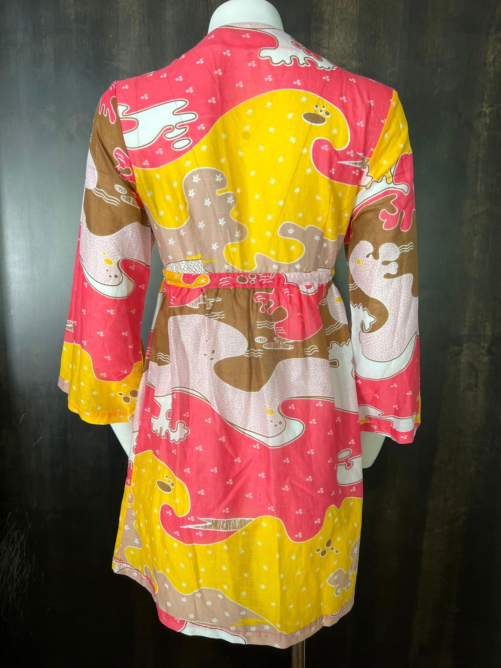 Diane von Furstenberg Multicolored Tunic Cover Up Top, Size XS - 3