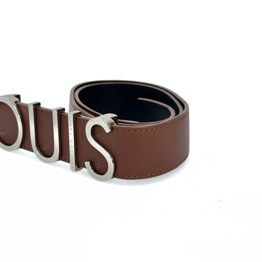 LOUIS VUITTON brown leather women's belt - 2