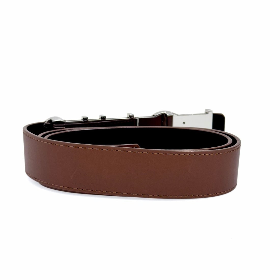 LOUIS VUITTON brown leather women's belt - 3