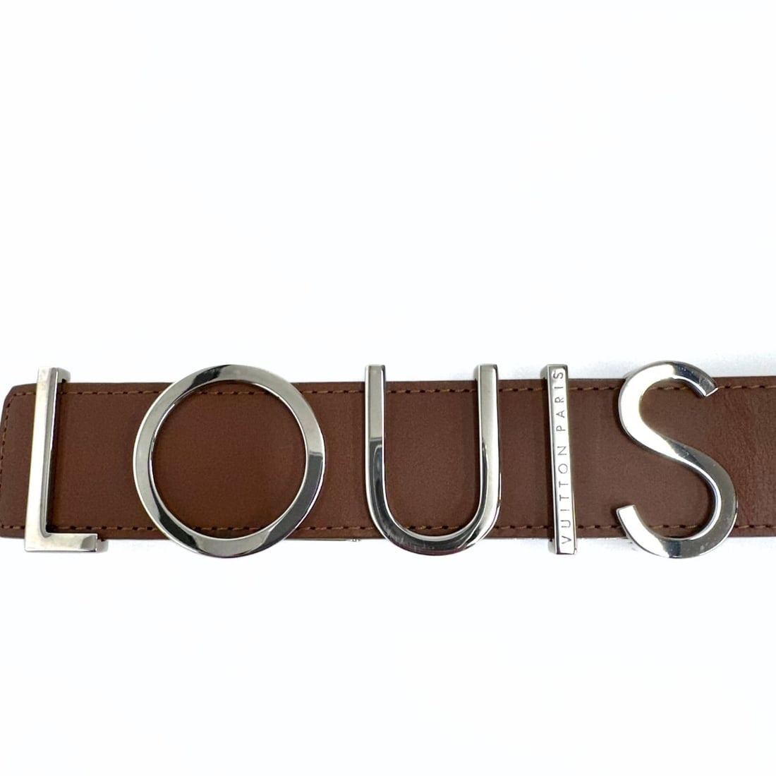 LOUIS VUITTON brown leather women's belt - 5